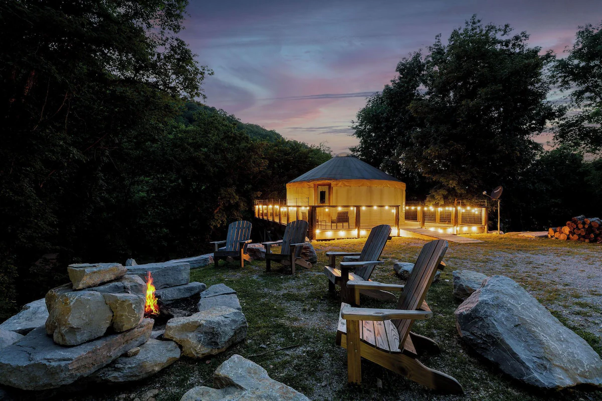 Yurt Hot Tub Buffalo River Creek