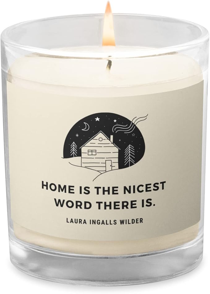 Home is The Nicest Word There is, Glass Jar Soy Wax Candle, Laura Ingalls Wilder Quote, Little House on The Prairie Gift, Housewarming Gifts