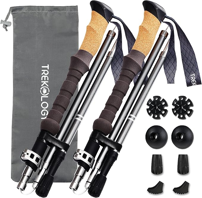 TREKOLOGY Trekking Poles Collapsible Nordic Hiking Poles